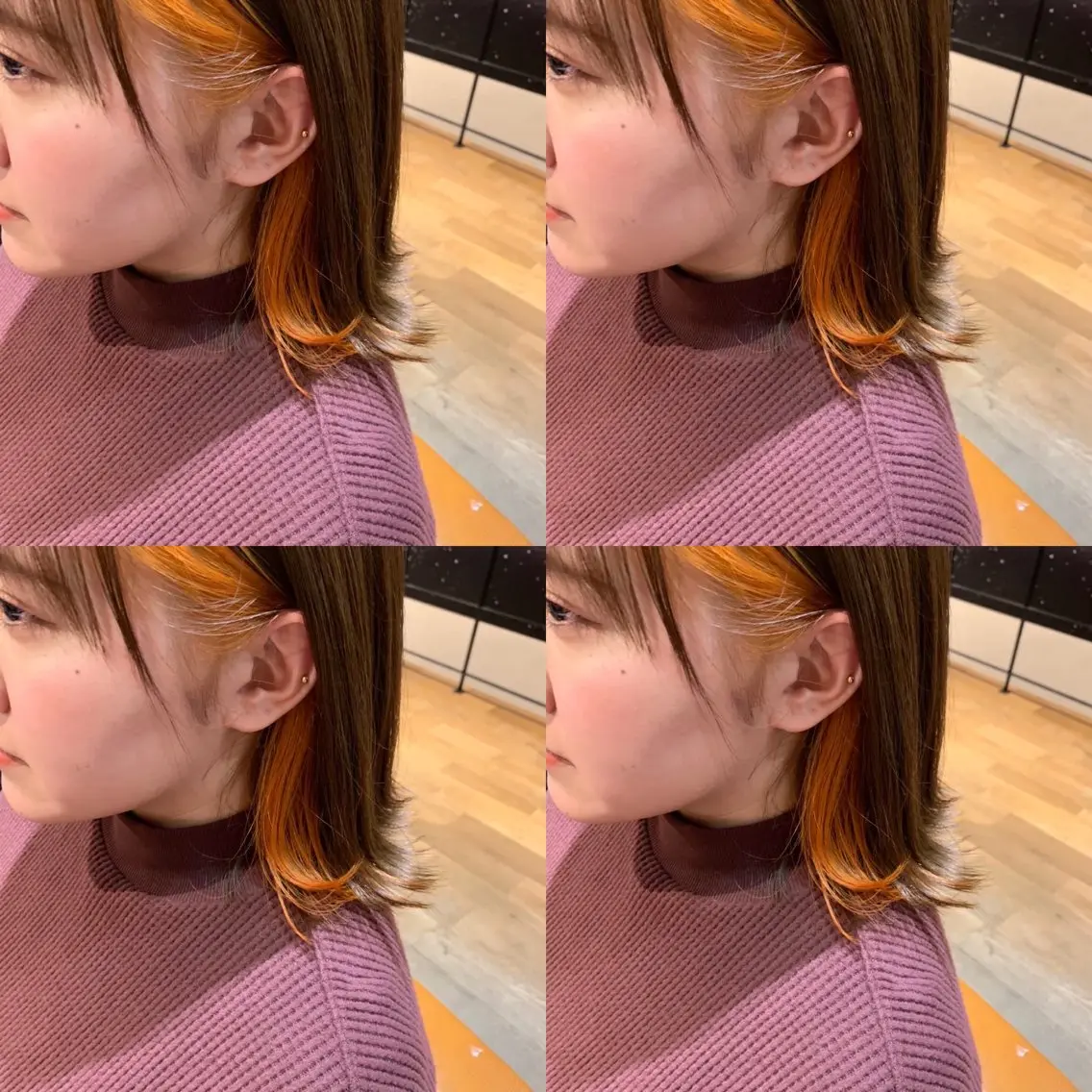 ロング カラー インナーカラー オレンジ ヘアカラー トリートメント 店長✨髪質改善✖️ 透明感カラー／純大のヘアスタイル