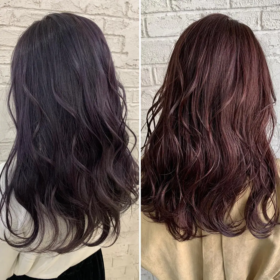 セミロング パープルカラー 卒業式のヘアスタイル 🇺🇸ハイライト特 化美容師🇺🇸漆沢のヘアスタイル