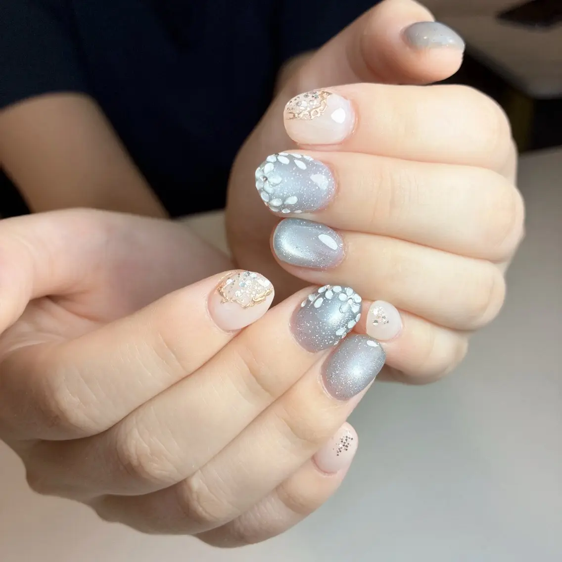 ネイル フットネイル 氷ネイル・うるうるネイル マグネットネイル ニュアンスネイル シンプルネイル ハンドネイル nail salon anoneのネイルデザイン