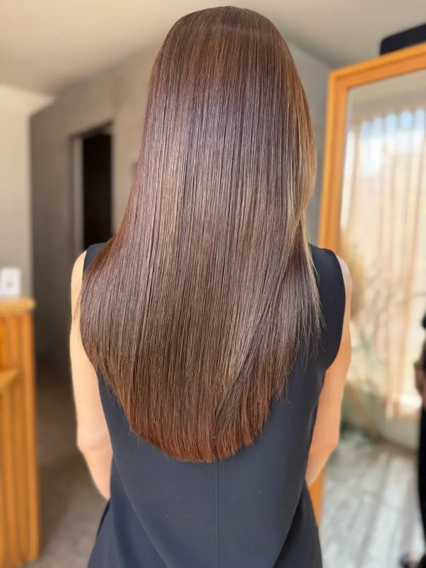 ロング カラー ブリーチ 縮毛矯正 トリートメント 髪質改善/縮毛矯正/ 艶髪/こたろうのヘアスタイル