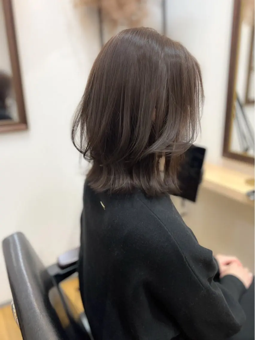 ミディアム パーマ 縮毛矯正 トリートメント レイヤー/髪質改善 デジパ/tenderのヘアスタイル