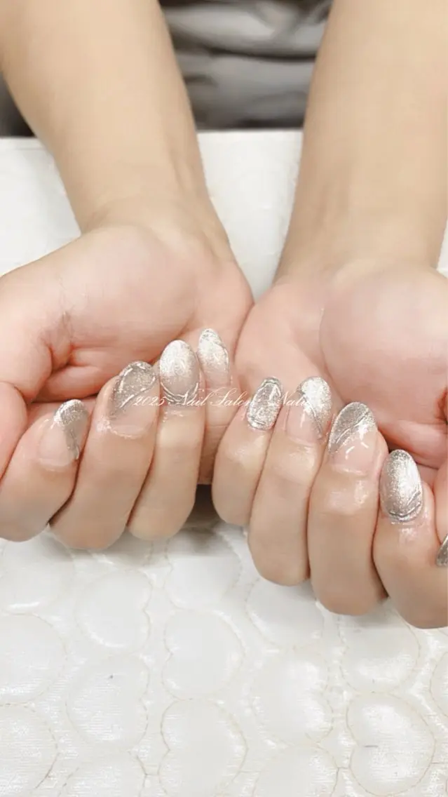 ネイル 長さ出し マグネットネイル ショートネイル nailsalon Natuのネイルデザイン