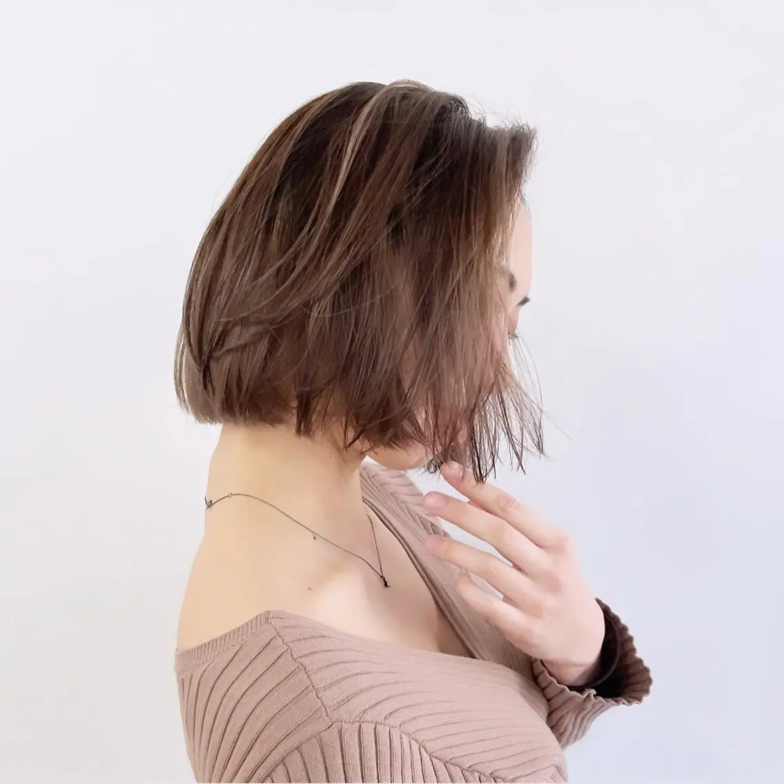 ミディアム カラー ボブ 入学式 卒業式のヘアスタイル 似合わせカット 小顔カット HIROKO / 透明感暖色カラー🎀のヘアスタイル