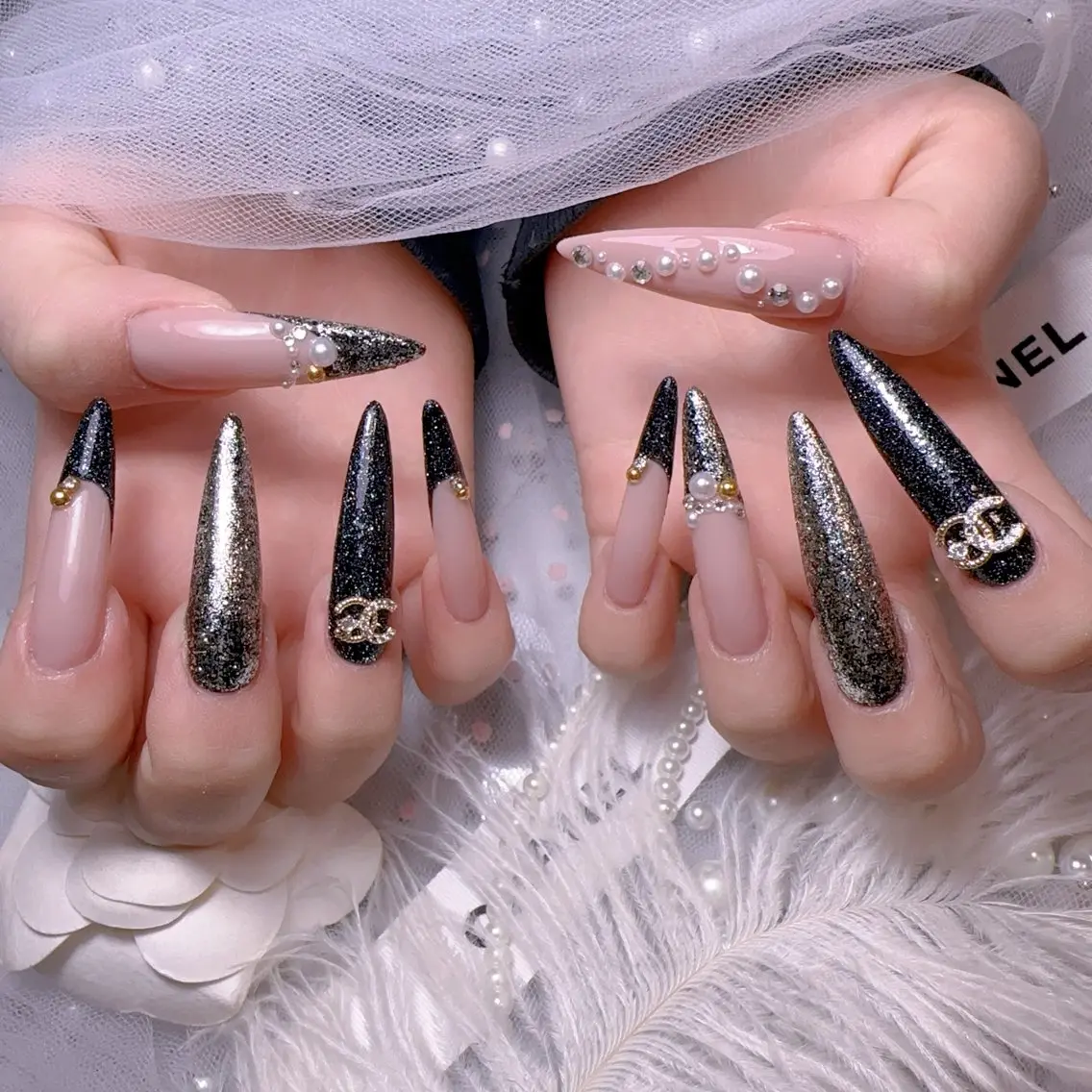 ネイル オーロラネイル フットネイル 韓国ネイル ラメ(グリッター) ラメグラデーション ハンドネイル Belle nail salon 新小岩のネイルデザイン