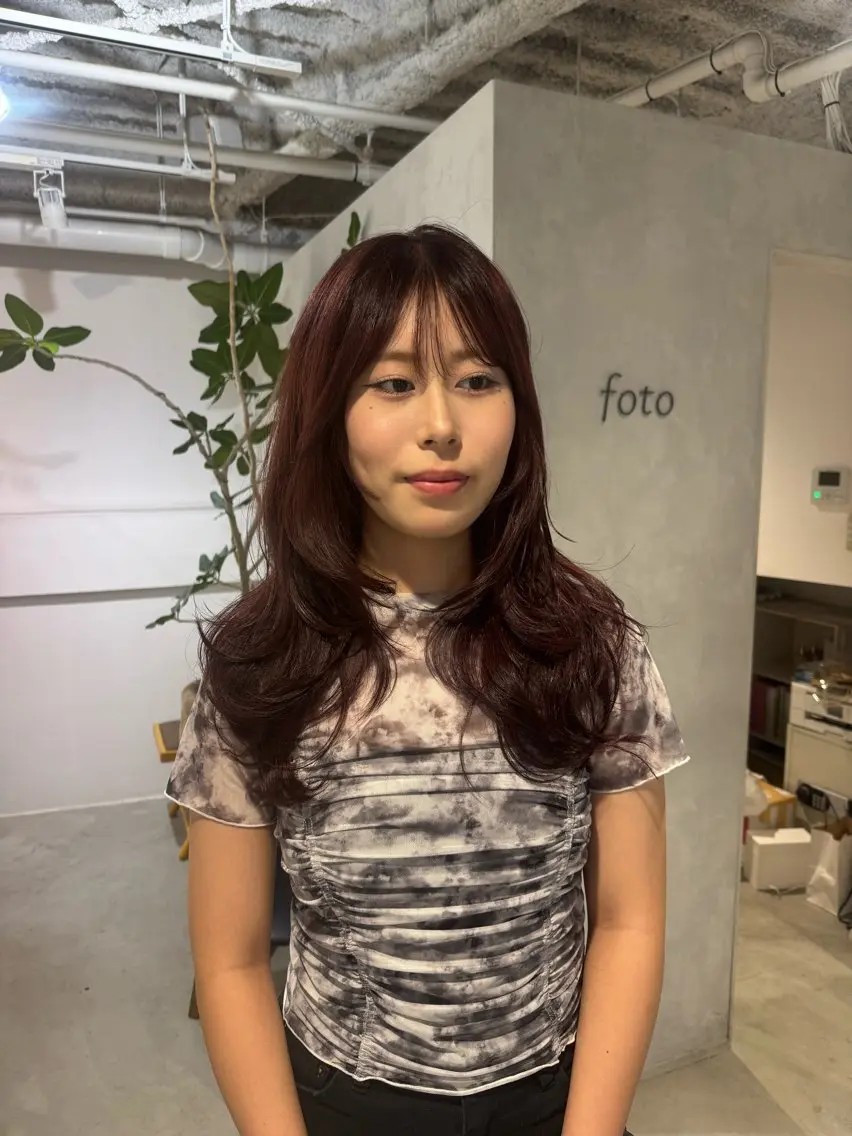 セミロング カット ヘアカラー トリートメント 新宿/顔周りカット +レイヤー＝しずく♩のヘアスタイル