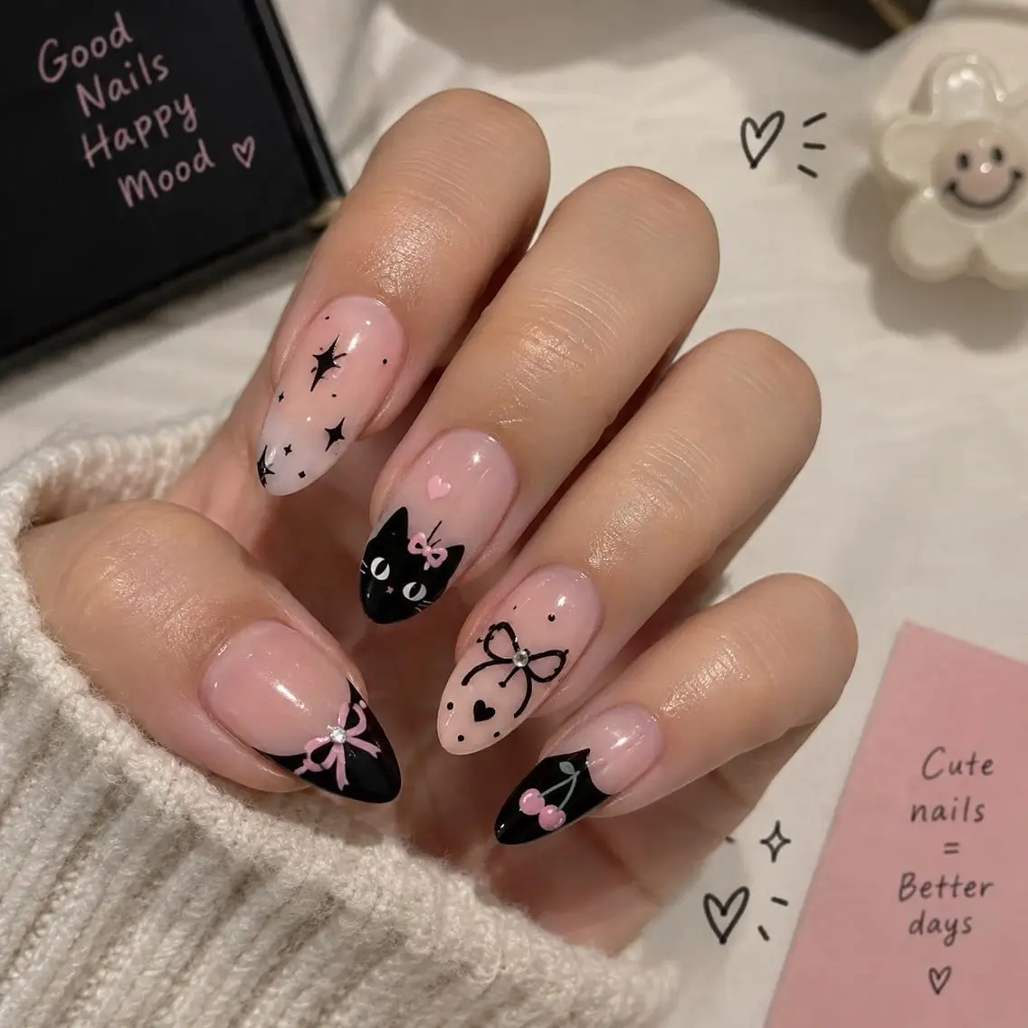ネイル ハロウィン ハート ピンク リボン ハンドネイル N2nail Namba2のネイルデザイン