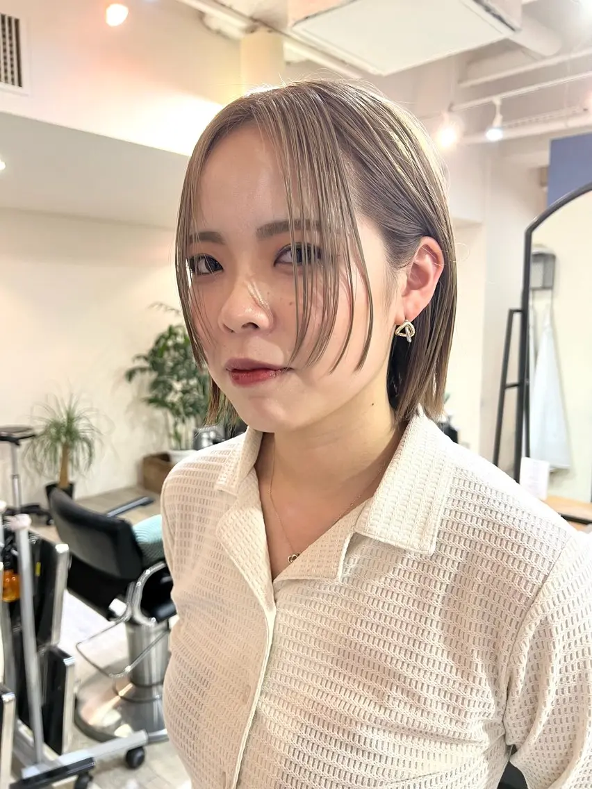 ミディアム カット ヘアカラー トリートメント brick masayaのヘアスタイル