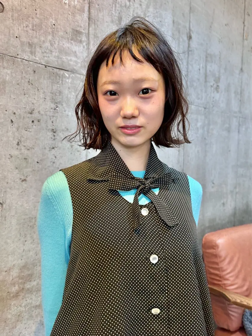 ミディアム ボブ レイヤーカット ✂︎岡根 京花✂︎のヘアスタイル