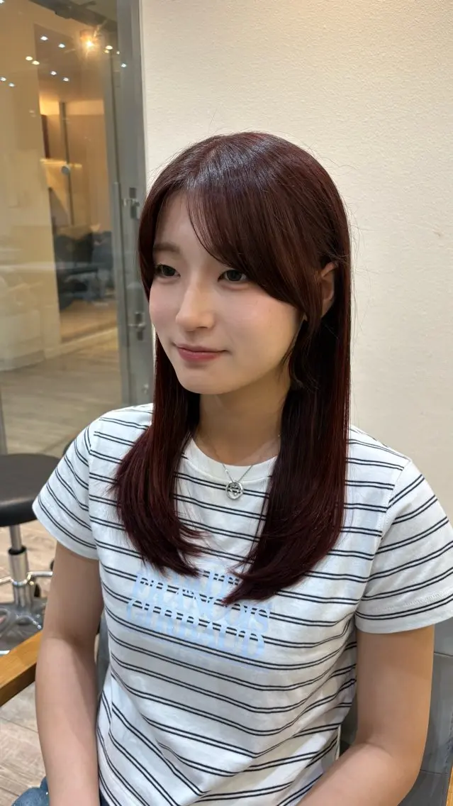 セミロング ヘアカラー トリートメント 大木 唯月のヘアスタイル