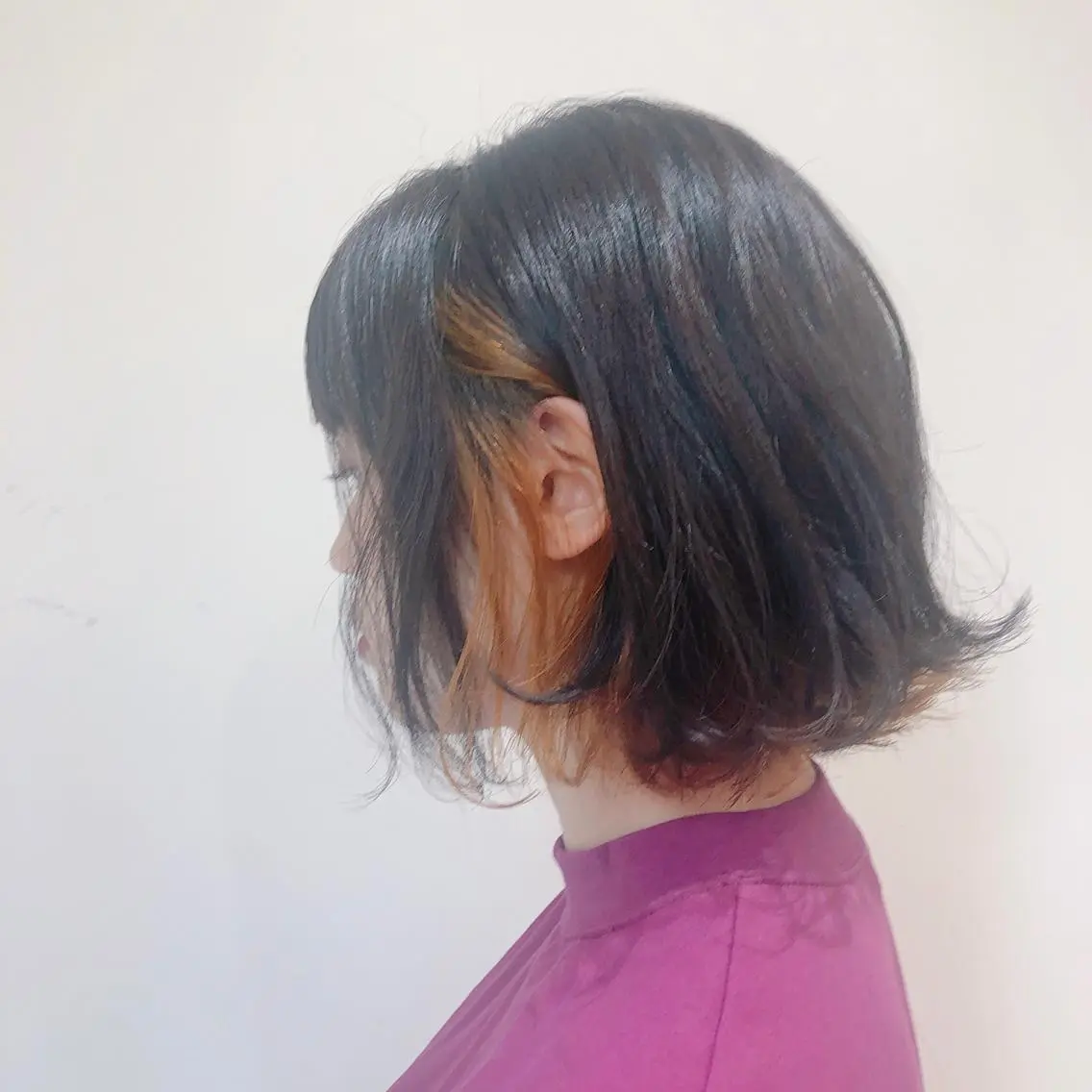 セミロング カラー 似合わせ艶髪カラー ❤️ハダユミのヘアスタイル