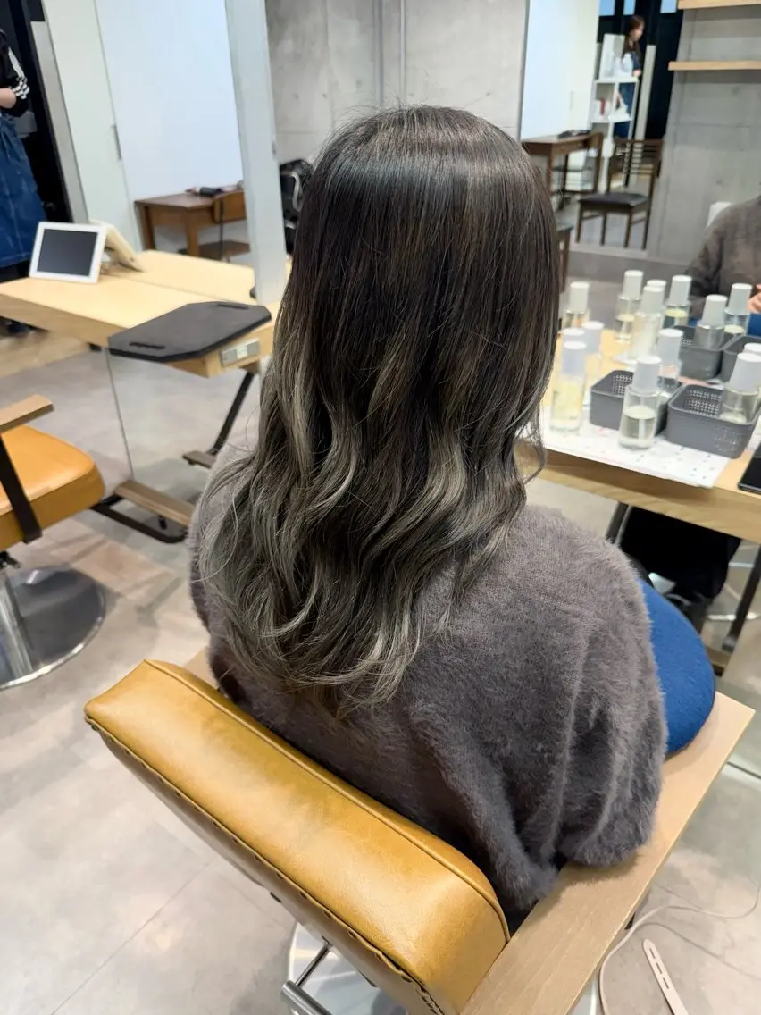 セミロング カラー カット トリートメント ヘッドスパ ヘアセット 艶カラー/レイヤー/ 顔周り/ゆな🕊️のヘアスタイル