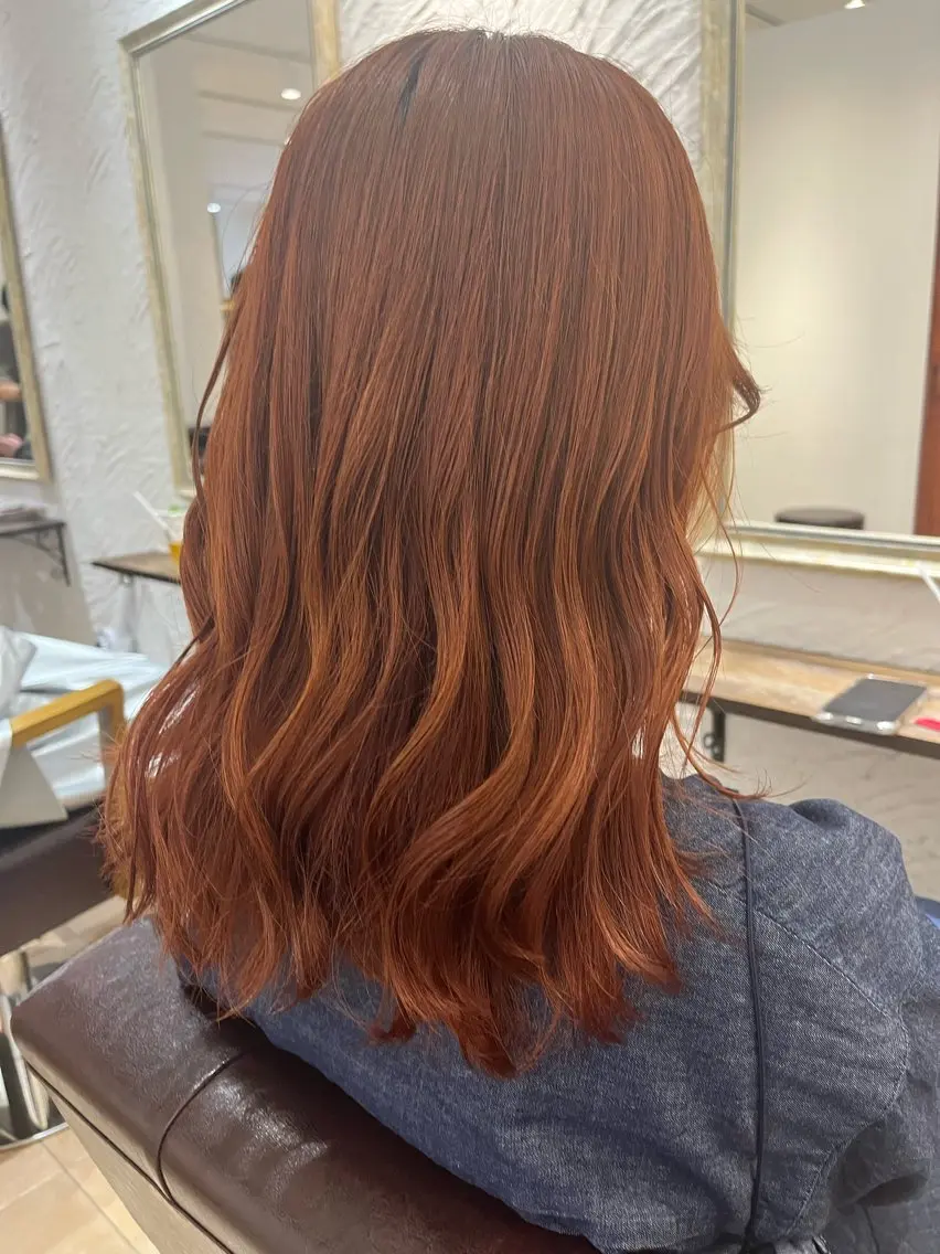 ミディアム カラー オレンジ ヘアカラー トリートメント 🌈透明感カラー🌈 🌟吉田祐介🌟のヘアスタイル