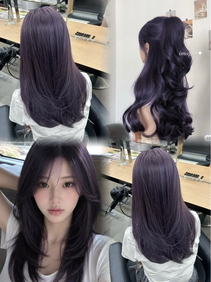 ロング ヘアカラー トリートメント ブリーチあり/なし ラベンダー/心優のヘアスタイル
