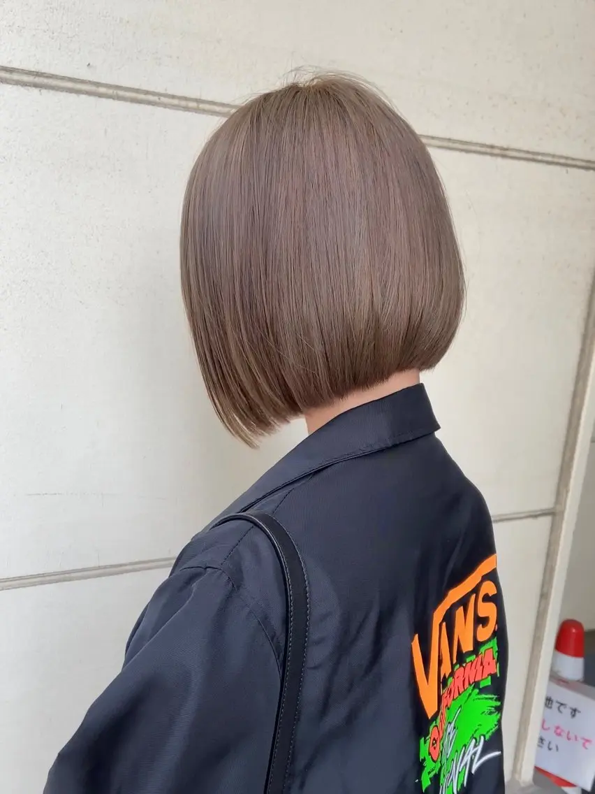 ミディアム カット ヘアカラー トリートメント 🧸🤍船橋/ボブ /toto.Momoのヘアスタイル