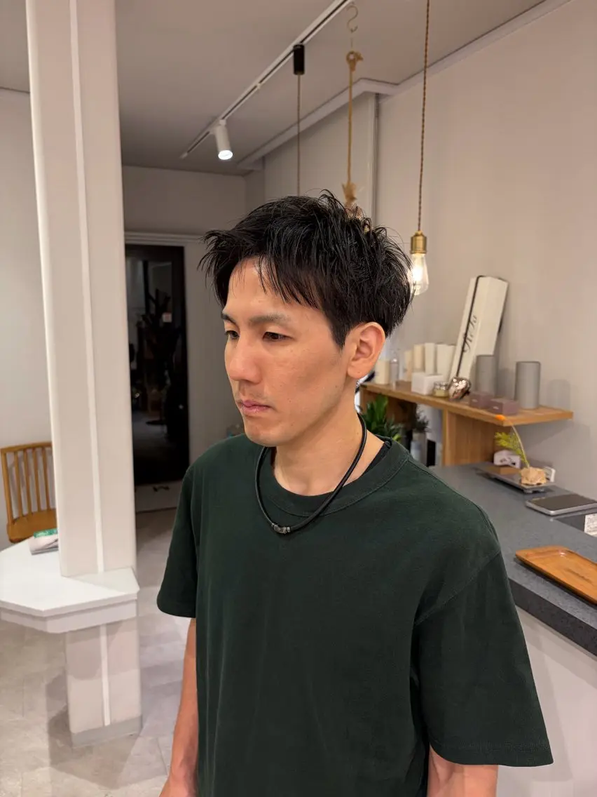 メンズ アップバング yu riのヘアスタイル