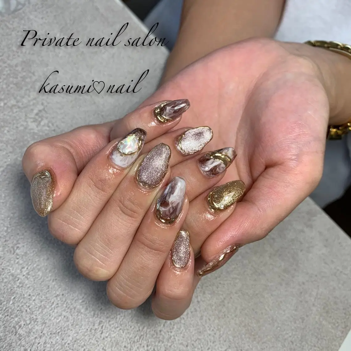 ネイル マグネットネイル ミラーネイル ニュアンスネイル 冬ネイル KASUMI♡ Nailのネイルデザイン
