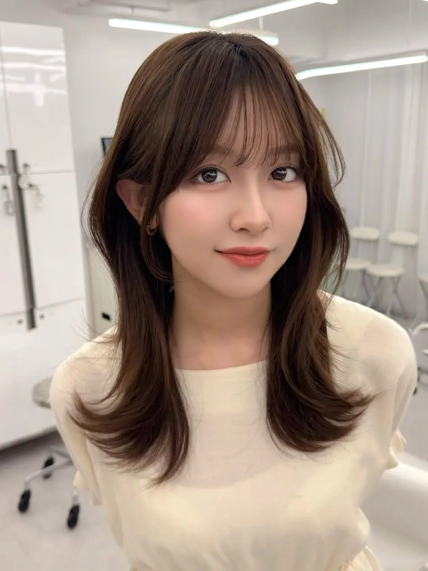 ミディアム カラー ヘアアレンジ カット ヘアカラー トリートメント 顔周り&ミディアム 特化/池袋/kokiのヘアスタイル