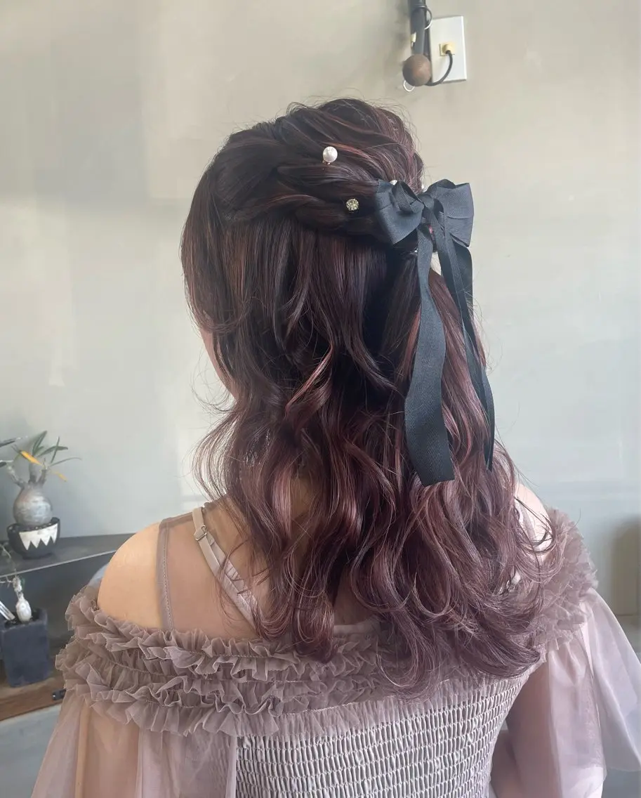 ロング 卒業式のヘアスタイル ヘアセット cyan sayaのヘアスタイル