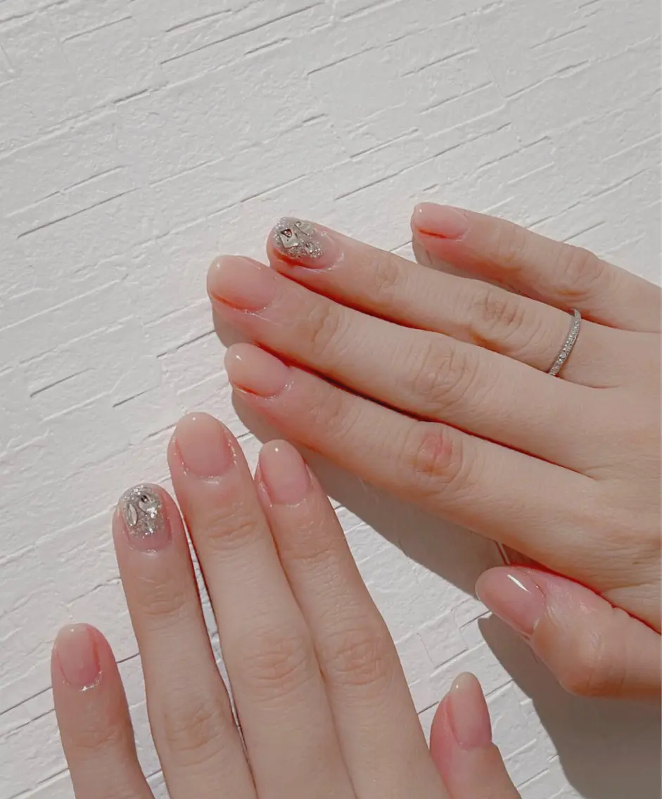 ネイル オーロラネイル 長さ出し フットネイル 韓国ネイル ラメ(グリッター) ハンドネイル 👍thumbs up nail👍のネイルデザイン