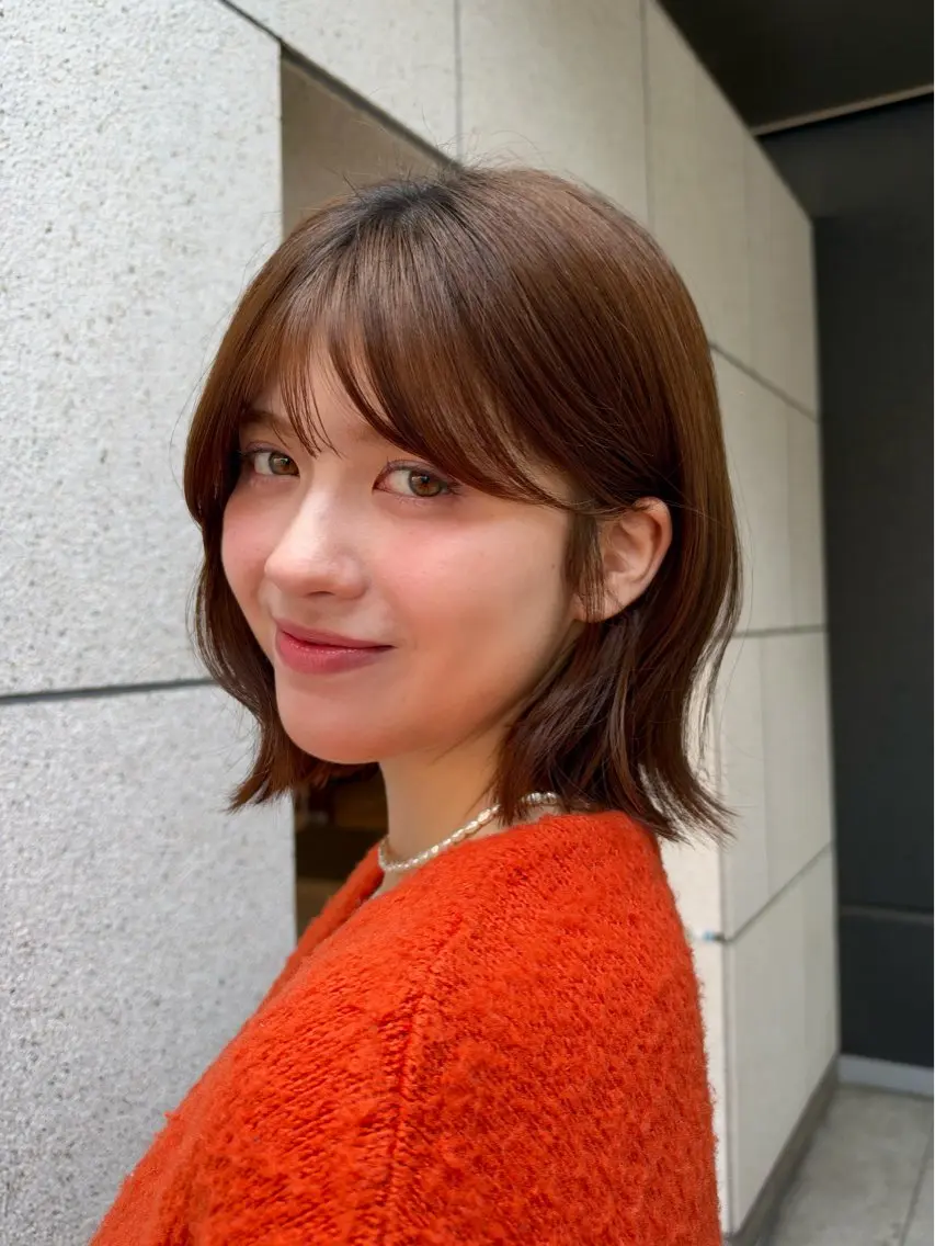ショート 🧡ボブ/うる艶カラ ー🩵　さくら🌸のヘアスタイル