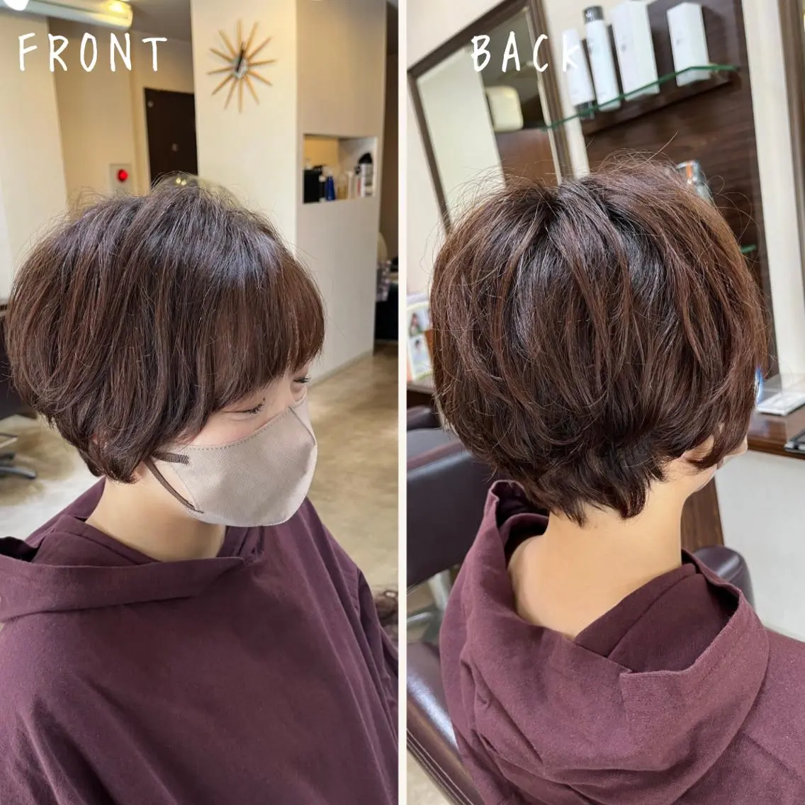 ショート くせ毛 ショートヘア カット ヘアカラー トリートメント 澤崎 希望のヘアスタイル