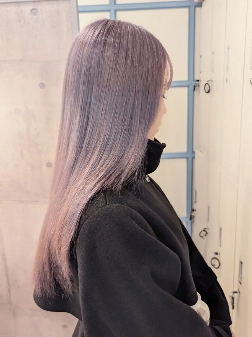 ロング カラー グレージュ ラベンダーカラー ラベンダーグレージュ ラベンダーグレー 🏹MIYU¦抜け感 ×柔らかカラーのヘアスタイル