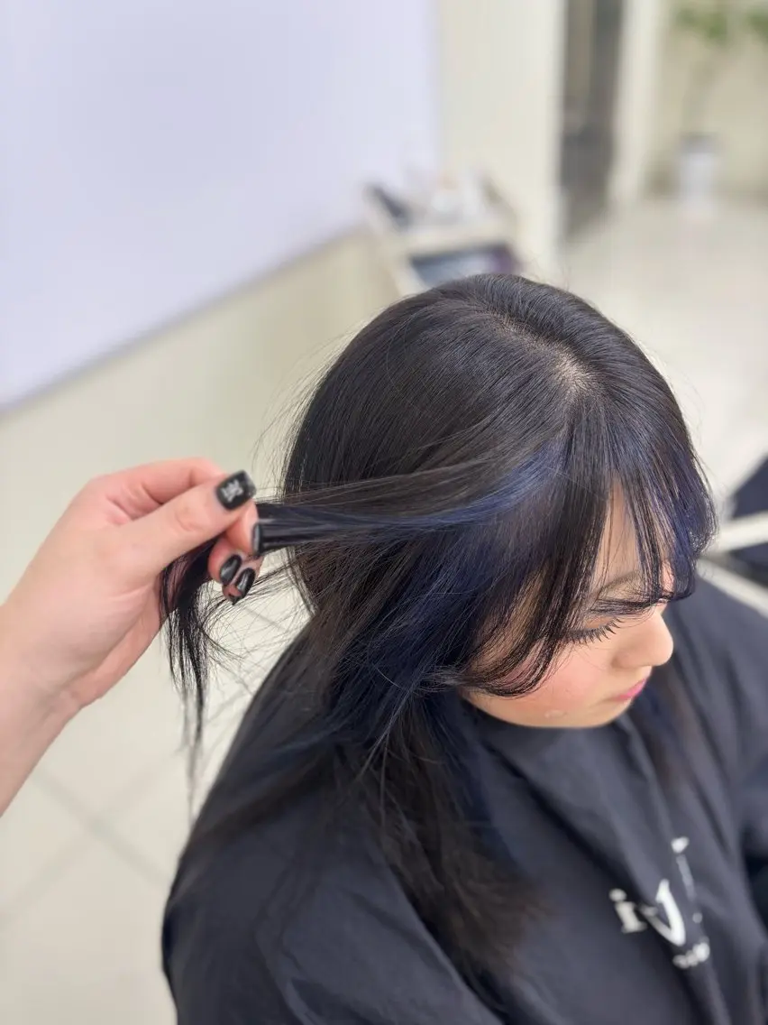 ミディアム カラー ミストバング デザインカラー  フェイスフレーミング トレンドヘア/ ワンホン/aimiのヘアスタイル
