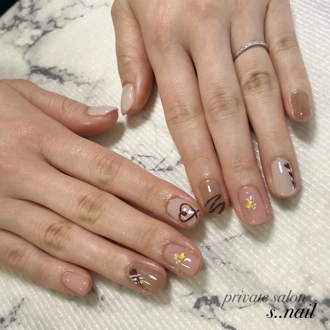 ネイル バレンタイン ハンドネイル フットネイル s..nail / MORITAのネイルデザイン