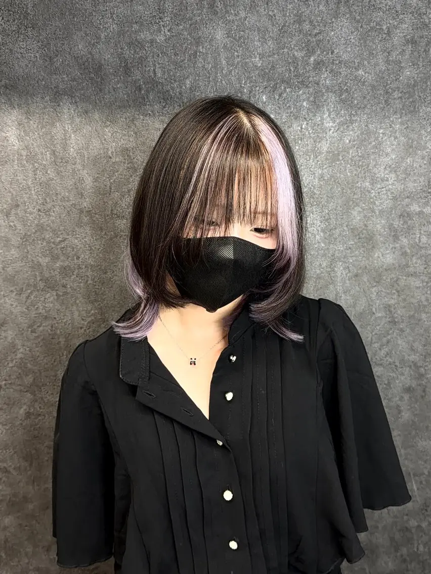 ミディアム ナリキ/ダブルカラー /ダブルカラーモデルのヘアスタイル