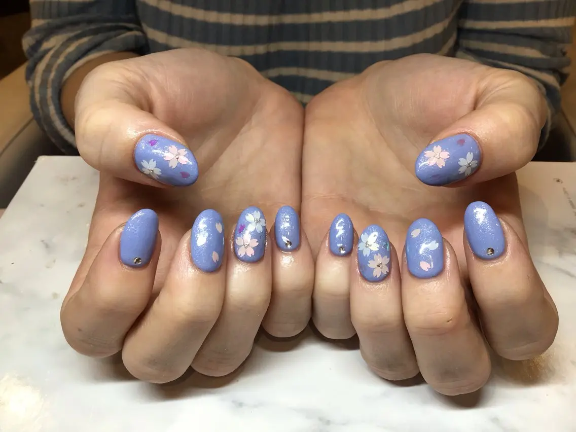 ネイル アートネイル 桜ネイル 入学式 ジェルネイル ワンカラーネイル f'bloom L’ecrinのネイルデザイン
