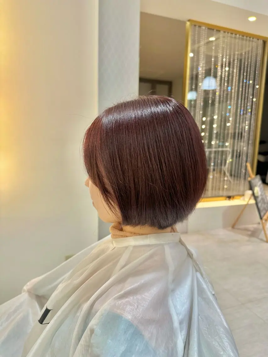 ショート カラー 黒髪 畑中 夢のヘアスタイル
