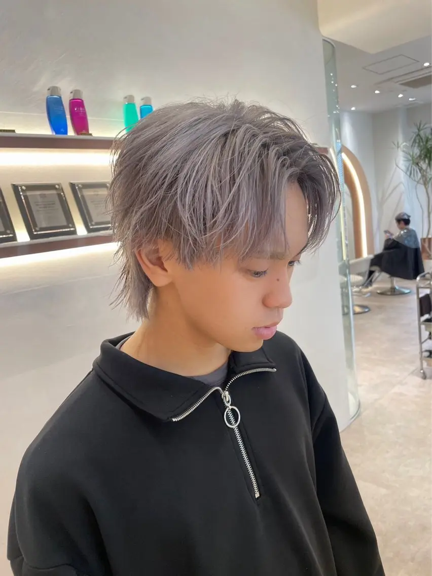 メンズ カット ヘアカラー トリートメント レイヤー似合わせ 透明感カラーりきやのヘアスタイル