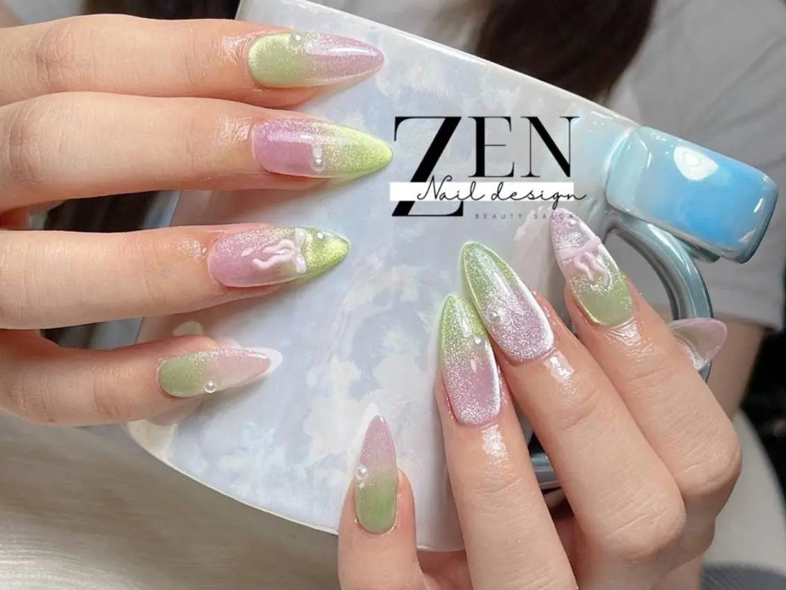 ネイル チークネイル 長さ出し フレンチネイル 韓国ネイル マグネットネイル ハンドネイル Zen Nail Design 池袋のネイルデザイン