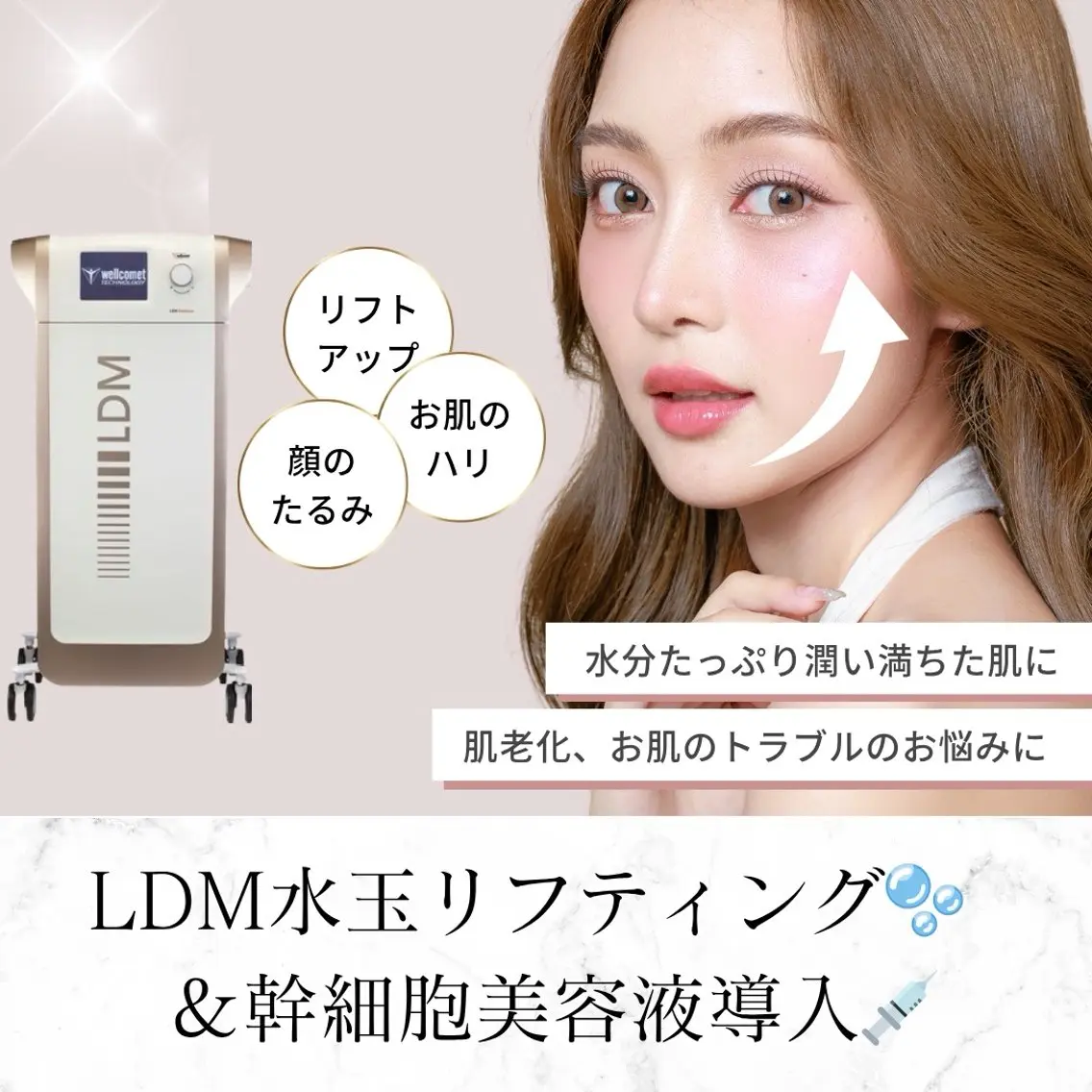 LDM水玉リフティング×ヒト幹細胞美容液導入💉の写真