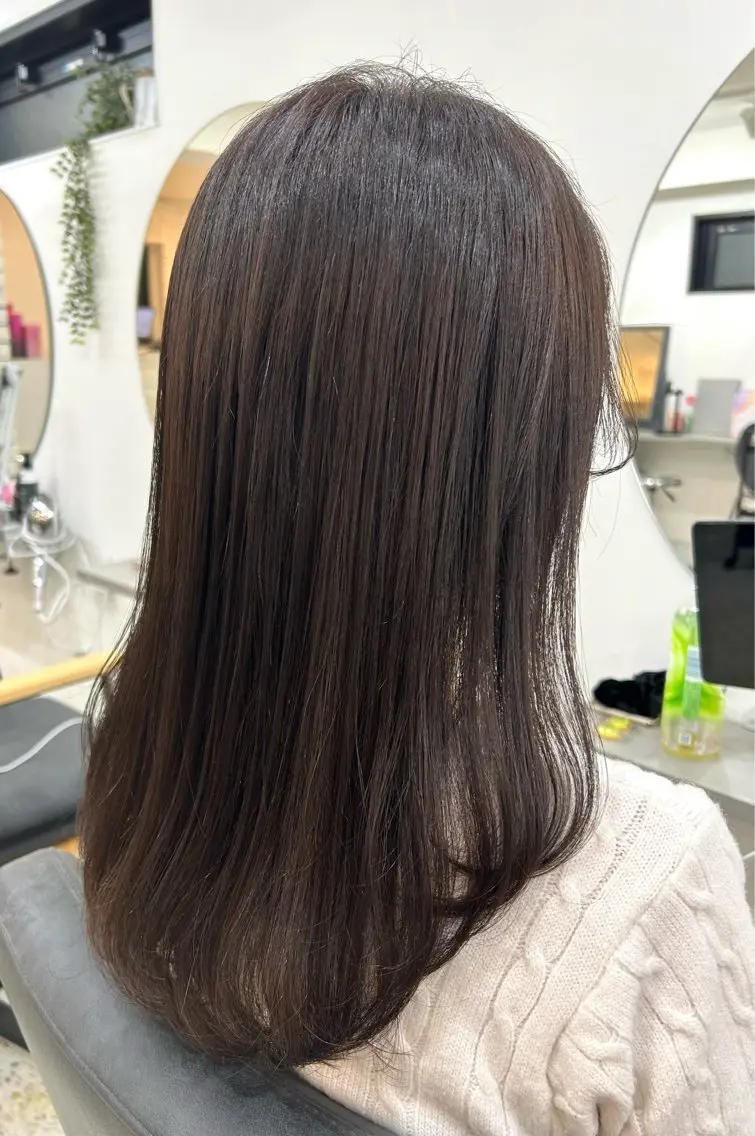 セミロング カラー ブラウンカラー ピンクカラー ピンクブラウン 髪質改善 トリートメント 🧣艶カラー・ヘア セット Chie🧸のヘアスタイル