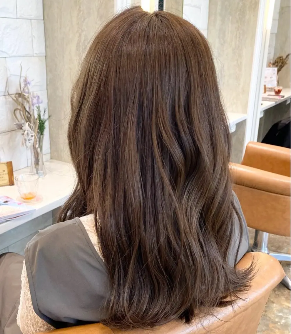 セミロング カラー カット ヘアカラー トリートメント ママ美容師 Tsuchiyaのヘアスタイル