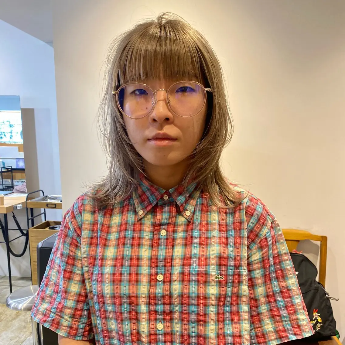 ロング カラー ベージュカラー ブリーチ 透明感カラー ホワイトベージュ ウルフカット カット ヘアカラー 桑原 淳のその他イメージ