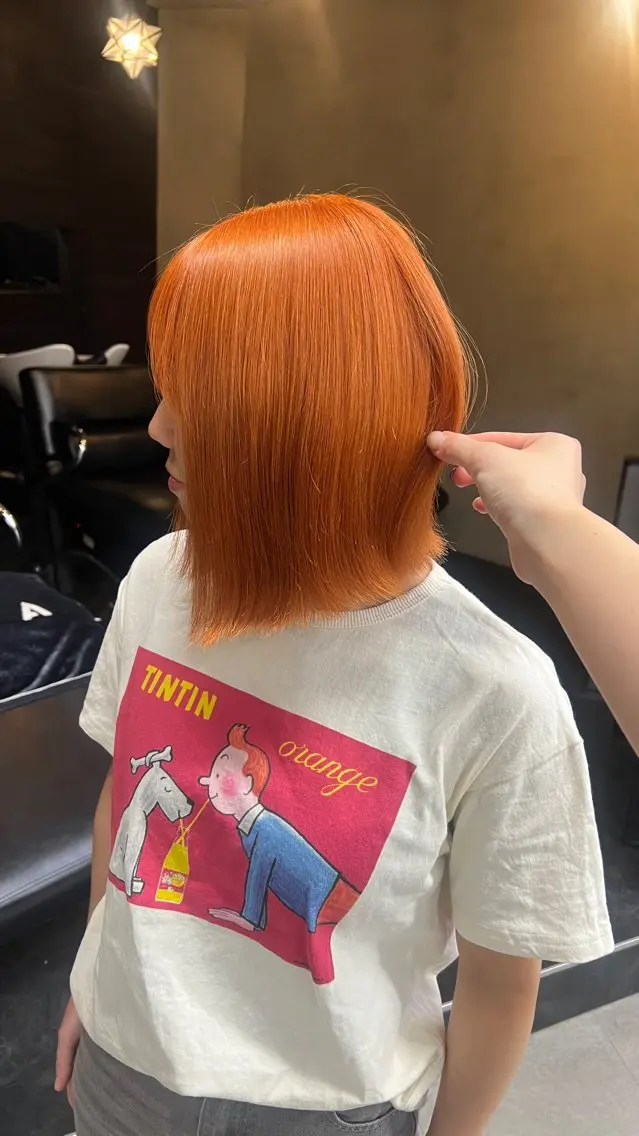 ショート カラー オレンジ 似合わせカラー/ ᴍɪᴊᴜꜱᴀ🐝✂︎のヘアスタイル