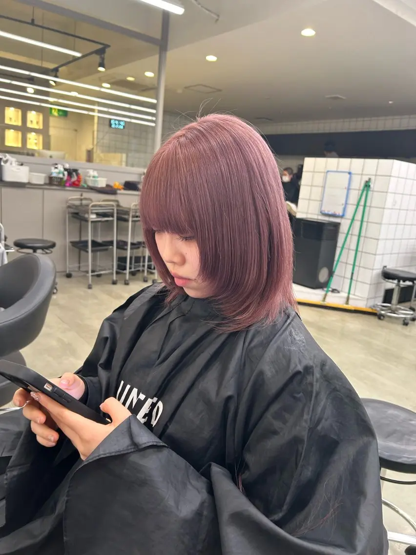ミディアム カラー ラベンダーカラー ラベンダーピンク ピンクカラー 💎韓国/ レイヤー カット/ 暖色🫧のヘアスタイル