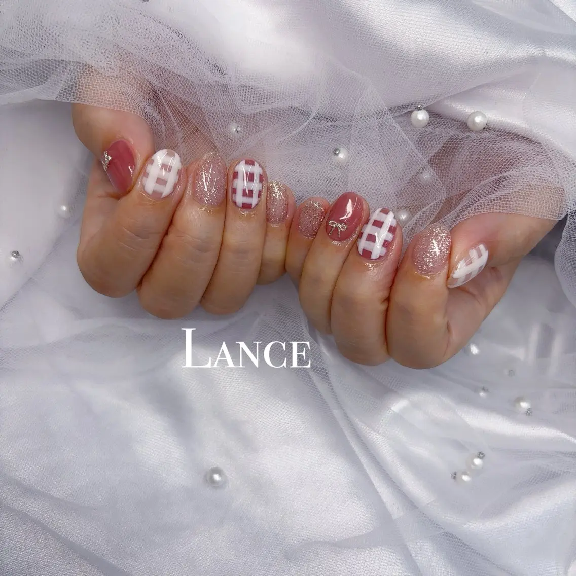 ネイル オーロラネイル フットネイル フレンチネイル ガラスフレンチ 氷ネイル・うるうるネイル ハンドネイル Lance nailのネイルデザイン