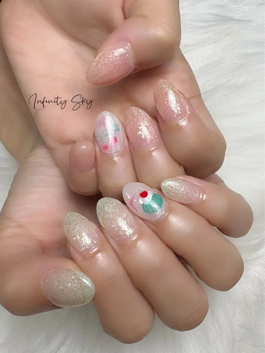 ネイル ラメ(グリッター) infinity skyのネイルデザイン