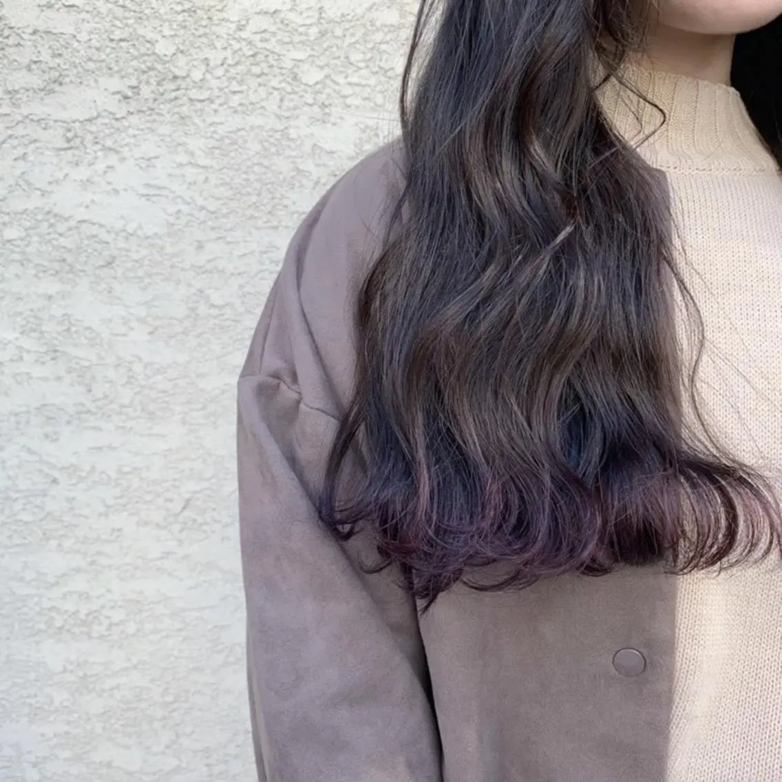 ロング カラー ヘアアレンジ バイオレットカラー 韓国風ヘア ヘアカラー トリートメント 韓国×髪質改善特化 💍maki💍のヘアスタイル