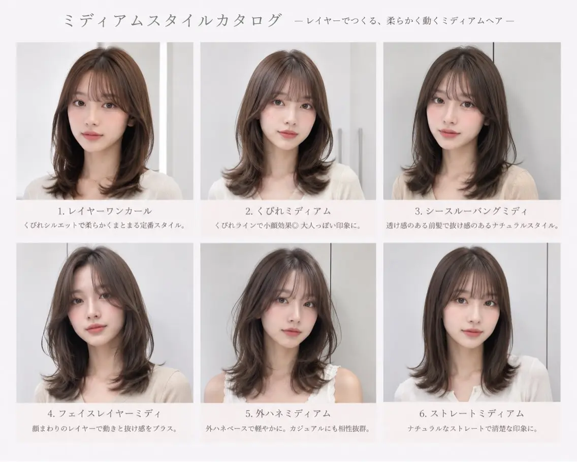 ミディアム トリートメント ミディアムレイヤー shion‎🤍のヘアスタイル