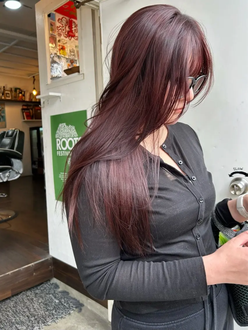 ロング カラー ブリーチ ブリーチなしカラー カット ヘアカラー AKO .のヘアスタイル