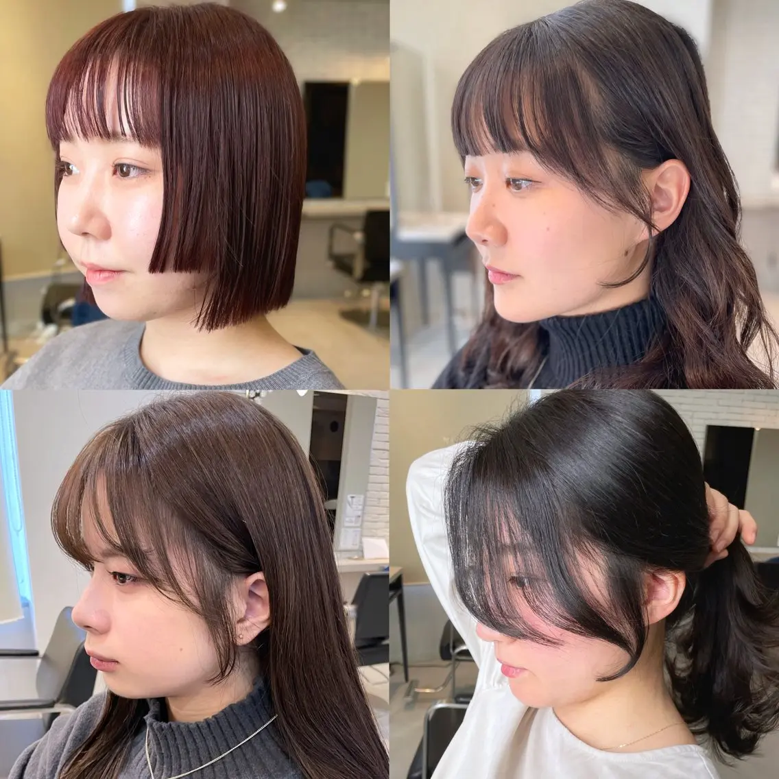 セミロング カラー 顔周りカット 姫カット サイドバング miyu♡̷̷ 韓国ヘア/顔まわりのヘアスタイル