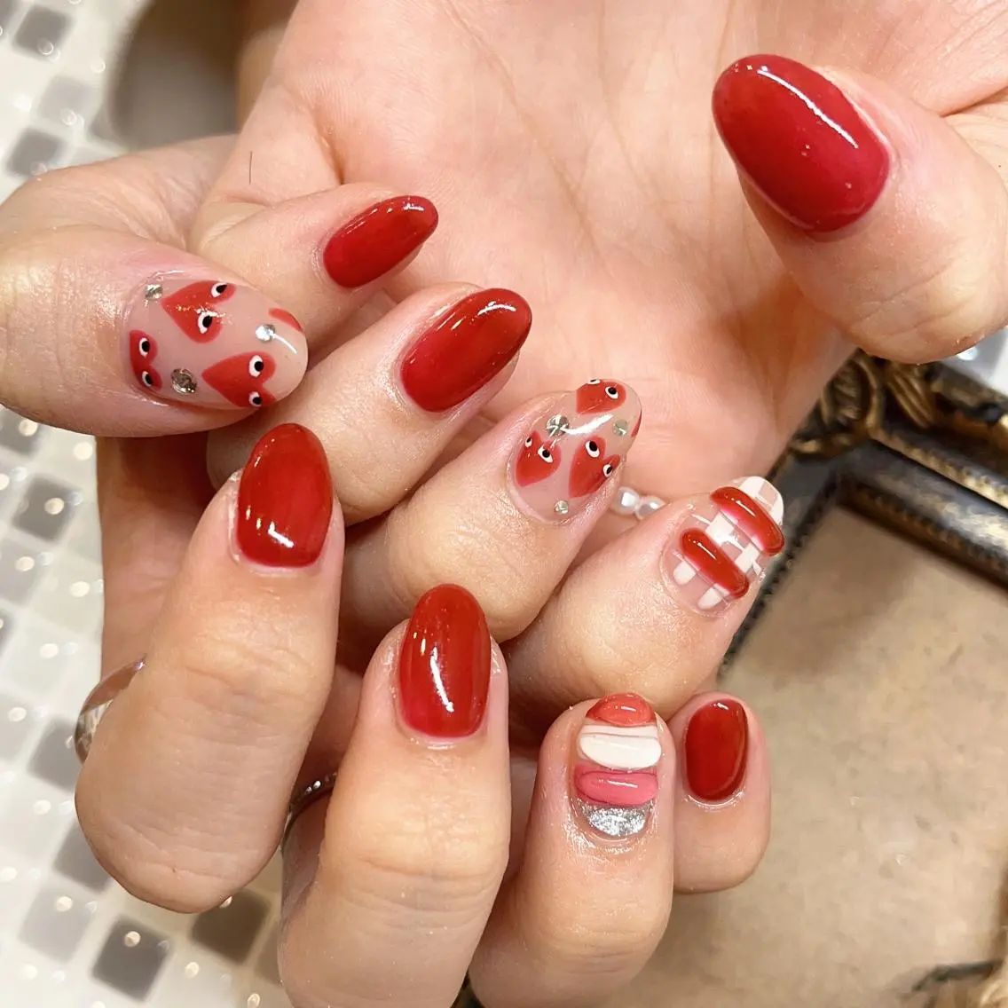 ネイル アートネイル ハート nailist yuiのネイルデザイン