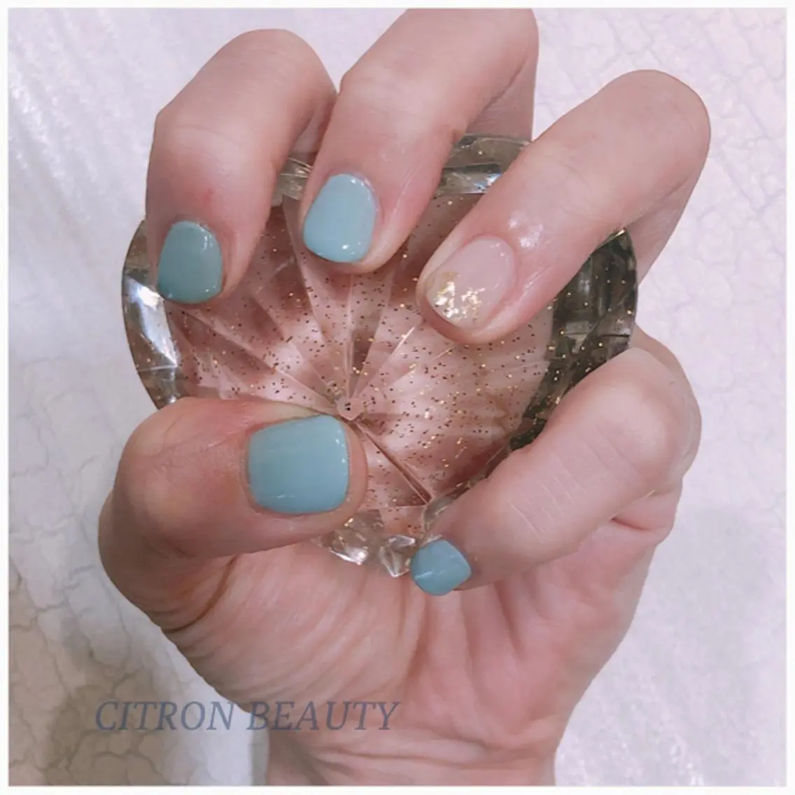 ネイル ブルー ショートネイル シンプルネイル CITRON NAIL💅練習生のネイルデザイン