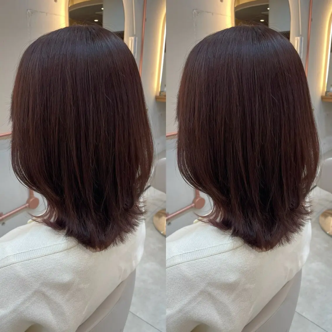 ミディアム カラー ブラウンカラー カシス ボブ くびれヘア カット ヘアカラー トリートメント モデル様募集中🍒 りおのヘアスタイル