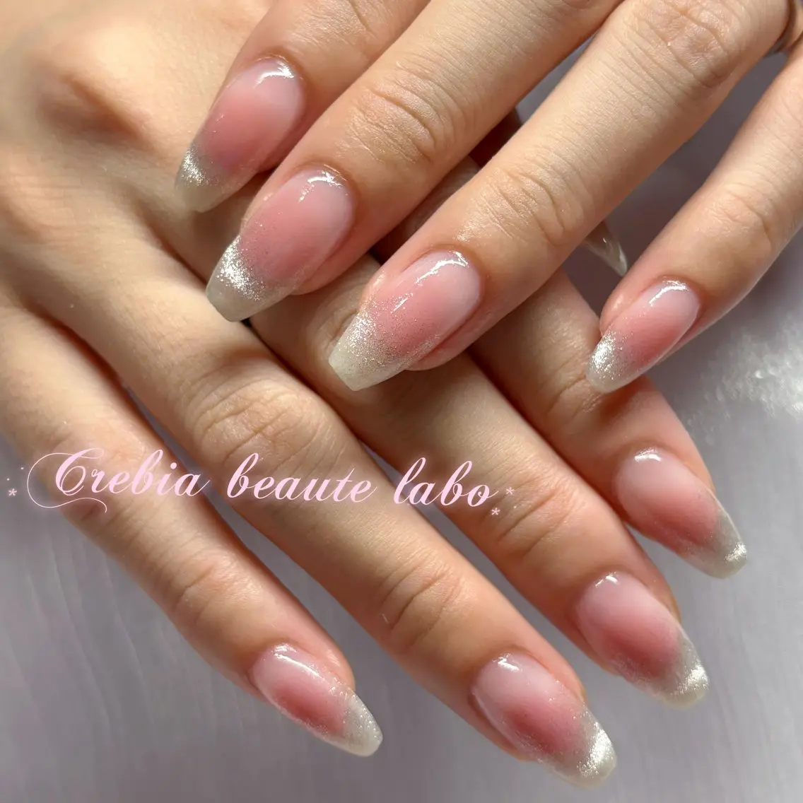 ネイル チークネイル グラデーション マグネットネイル ハンドネイル CREBIA Nailのネイルデザイン
