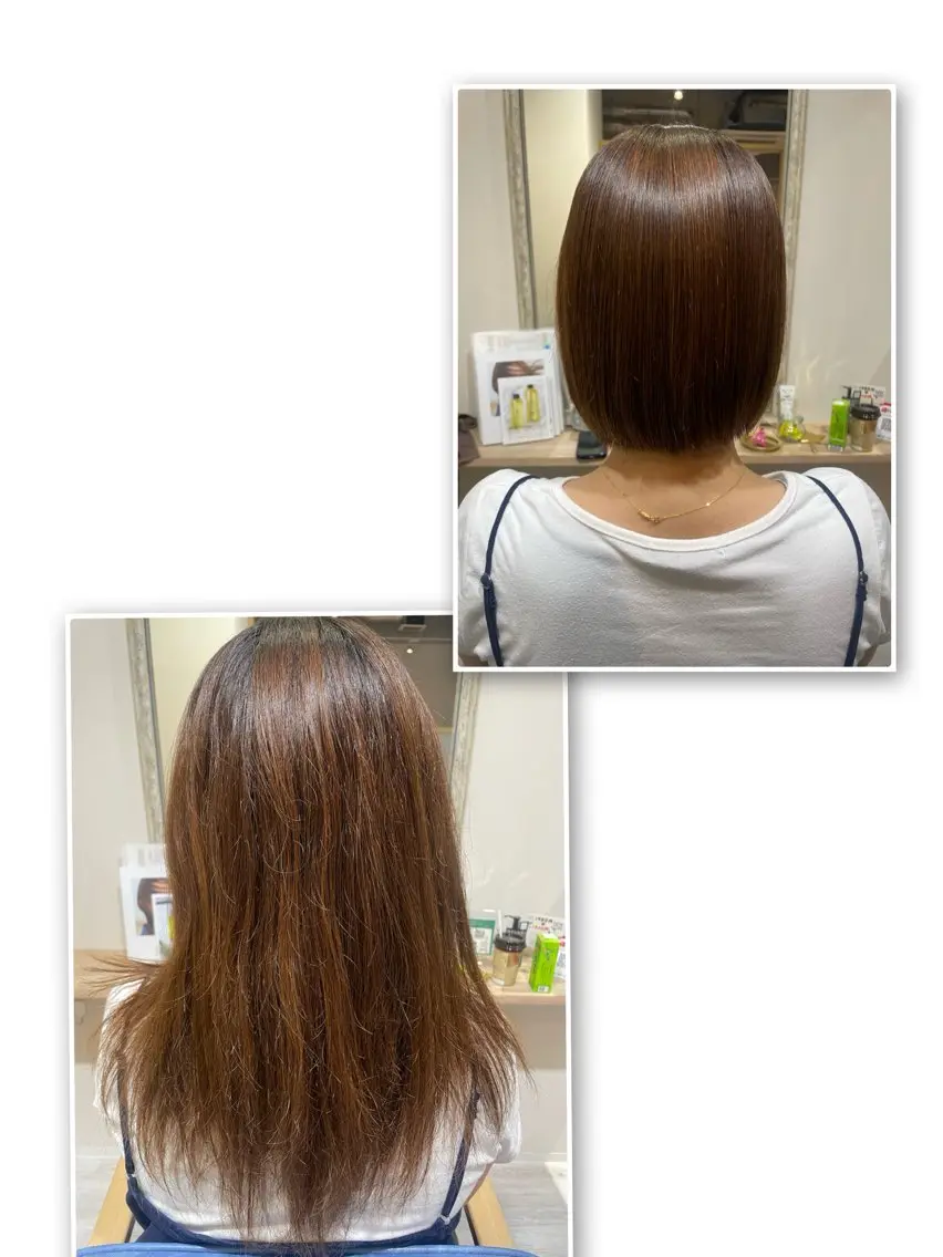 💫クオライン縮毛矯正＋リタッチカラー＋メンテc＋システムトリートメントの写真